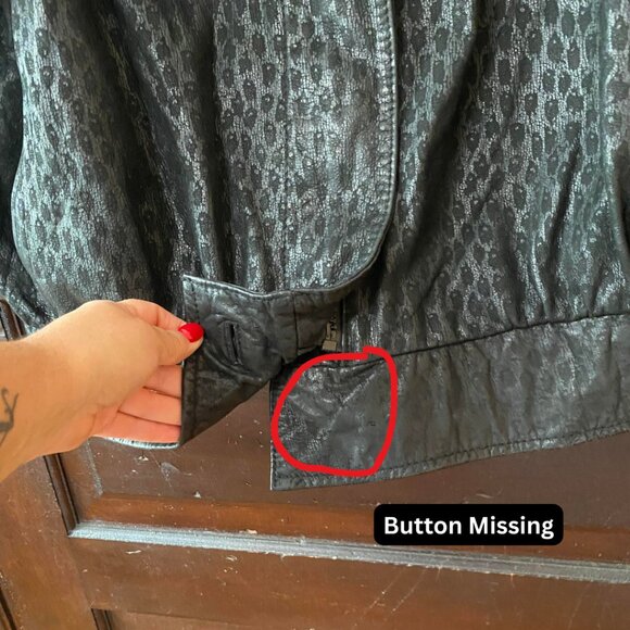 Vintage G-III 80s Black Leather Leopard Bomber Jacket M - Picture 3 of 7